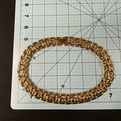 Vintage Gold Tone Linked Choker Collar Statement Necklace 12 in