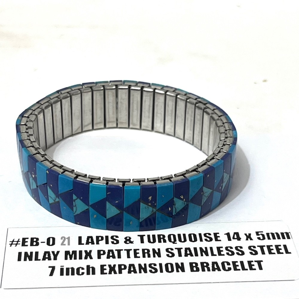 1970’s Western Boho LAPIS & TURQUOISE Stone VTG Expansion Bracelet #EB-021