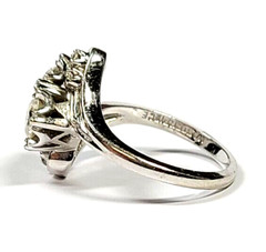 Vintage Double Diamond .78 Carat 14k White Gold Ring Size 6