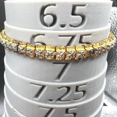 Vintage Tennis Bracelet Sterling Silver Gold Vermeil CZ FAS Safety Box 7″ 12g