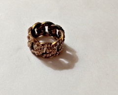 Vintage Rhinestone Eternity Band Ring goldTone Size ~0.68″ ID sz 7 *READ
