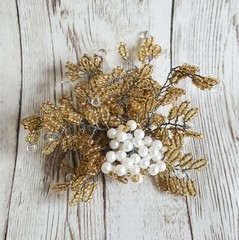 Vintage Exquisite Coral Brooch Pin Bead Lot Filigree Thailand Handmade Wire Bend
