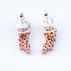 Vintage Sterling Silver 925 Rose Gold Tone Cubic Zirconia Earrings