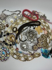Vintage To Now Estate Junk Jewelry Lot For Crafting Repurpose Repair 1 Lb As Is