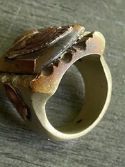 Vintage 1940s Mexican Biker Ring Roman Centurion Trojan Soldier 9.75 Two-Tone