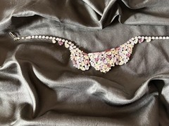 Vintage Signed Hobe’ Parure Amethyst Rhinestone Necklace Bracelet Earrings RARE
