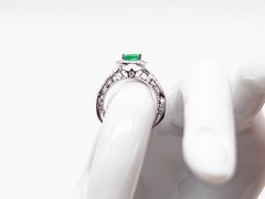 NEW Verragio 2.50ct Colombian Emerald VS G Diamond 18k White Gold HALO Ring 6g