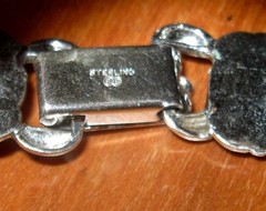 Vintage BB Sterling Bracelet Art Deco Style Panel Link Women’s Bracelet 7″ Long