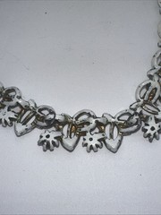 RARE Arthur Pepper ART SIGNED Rhinestone 14.5″ Necklace Enamel W/ Clip Earrings