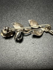 Vintage Teka Signed Rose Flower Brooch 835 Silver Germany Theodore Klotz