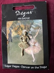 Degas Dancer Gold Plated Pewter Pin And Monet Waterlilies Pewter Pin
