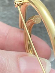 Estate Vintage 1 5/8″ PBD 14K Polished Yellow Gold Circle Spiral Pin/Brooch 4.5g