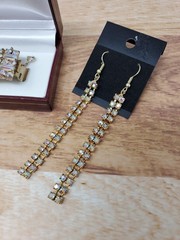 Signed Sherman Champagne Aurora Borealis Bracelet and Matching Earrings