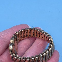 VTG LaMode Sweetheart Heart Expansion Bracelet Precious Metal Gold Filled 1940’s