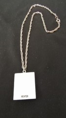 Vintage Mens Viking Horned Helmut Gold Tone Pewter Pendant Necklace Chain 18 in