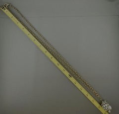 Vintage Rhinestone Faux Pearl Necklace Sputnik Statement Gold Tone 32”