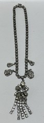 VTG Art Deco Clear Rhinestone Choker Necklace in Silver Tone Prong Settings
