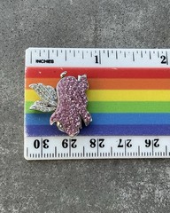 Vintage Sterling Silver Pink Rhinestone CZ Flying Pig Marathon Pendant 5.2g
