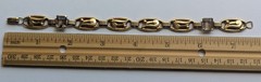 Vtg Art Deco 12k Bracelet Gold Filled / Smoky Quartz/ Glass Stones 7.5″