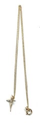 Vintage 14K Gold Filled Cross CZ Pendant Charm with 18” Long Chain Necklace