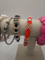 FASHION Bracelets Jewelry Lot Set Of 10 Cuff Stretch Stone Cable Charm Clamper
