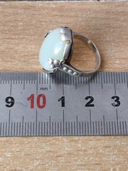 RARE Nephritis stone RING SILVER ANTIQUE size 6 Jewelry Stamp 875 Soviet Ussr