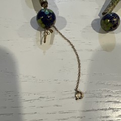 Vintage Cloisonne Chinese Cobalt Blue Floral Flower 25″ Beads Tubes Necklace