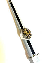 VINTAGE STERLING SILVER & GOLD MEN’S RING UNIQUE FIGURAL HEAVY WOW