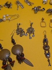 22 Pairs MCM Retro Vintage Fun Pierced Earrings Rhinestones Faux Pearls Beaded