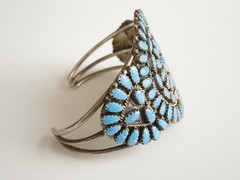 Bracelet 925 Sterling Silver Petit Denim Lapis Larry Moses Begay Zuni 1.3oz/1