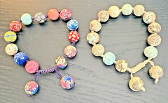 Two Vintage Viva Beads Boho Chunky Polymer Clay Handmade Bracelets