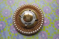 Vintage Gold Tone Brooch With Pearls Piper Heidsieck Signed Berez Brooch