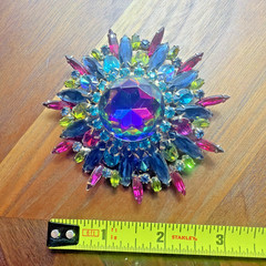Vintage Juliana Watermelon Heliotrope Domed Brooch Statement Delizza & Elster