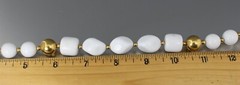 VINTAGE WHITE PLASTIC LUCITE GRADUATED BEAD NECKLACE LIZ CLAIBORNE