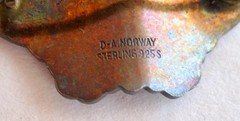 Vintage David Andersen Norway Sterling Blue Enamel Butterfly Brooch Pin 1.25 in
