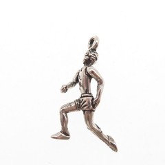 Sunwest 925 Sterling Silver Vintage Marathon Runner Oxidized 3D Charm Pendant