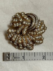 Vintage Jomaz Flower Pave Rhinestone Brooch