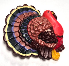 Vintage 1980’s Hallmark Cards Autumn Fall – Thanksgiving Tom Turkey Pin / Brooch