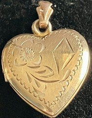 Vtg D’Aguanno Bros 10k Gold Filled Sterling Heart Shaped Locket/Pendant W/Chain