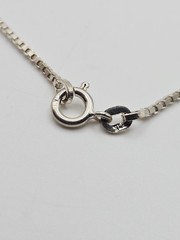 Sterling Silver Vintage Matte 7mm Beaded Station Chain Necklace 32″
