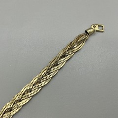 Vintage Napier Bracelet Gold Tone Braided Chain Box Clasp Womens Fashion Jewelry