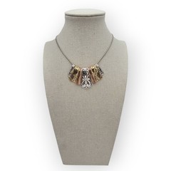 Mixed Metal Filigree Scrollwork Statement Necklace – Elegant Artisan