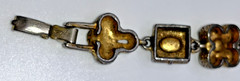 Vintage Goldette NY Victorian Revival Faux Stones 8 Charm Bracelet 7.25″