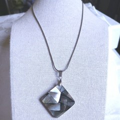 MOP high quality natural rainbow ABALONE MOSAIC SQUARE PENDANT modern triangles