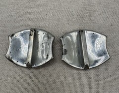 Vintage Art Deco Silver Tone Rhinestone Shoe Buckles Slides