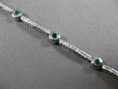ESTATE 2.30CT DIAMOND & EMERALD 14K WHITE GOLD 3D ETOILE CLASSIC TENNIS BRACELET