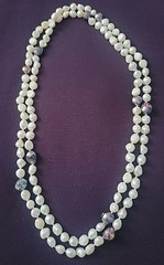 52″ Knotted Baroque Freshwater Pearl Rope Necklace Dark Iridescent Accent Pearls