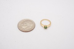 Vintage 10k Yellow Gold Emerald Childs Ring Size 0.5