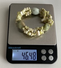 Vintage Tourmaline Quartz Stretch Bracelet 6.25in Green Chunky Boho 46.48g
