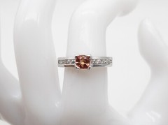 $5000 1.50ct Natural Padparadscha Sapphire Diamond 18k White Gold Band Ring 7g